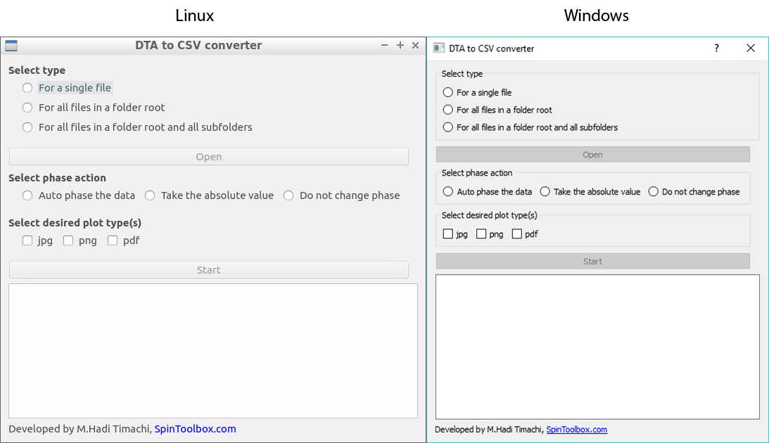 DTA to csv & plot converter screen shot